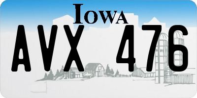 IA license plate AVX476