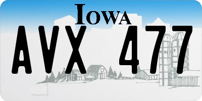 IA license plate AVX477