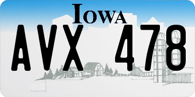 IA license plate AVX478