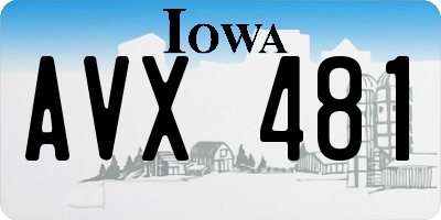 IA license plate AVX481