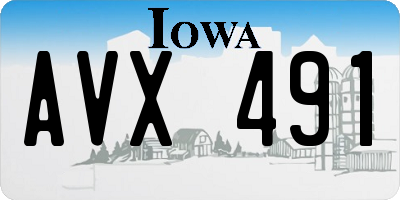 IA license plate AVX491