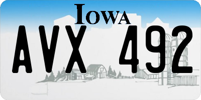 IA license plate AVX492