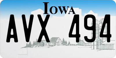 IA license plate AVX494