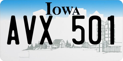 IA license plate AVX501