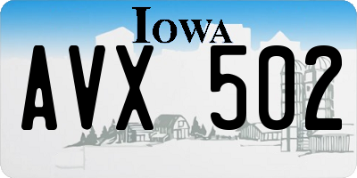 IA license plate AVX502