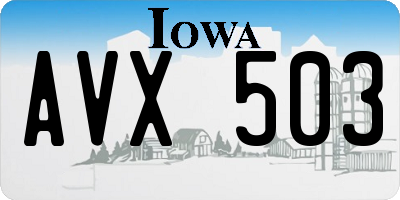 IA license plate AVX503