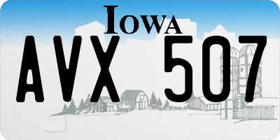 IA license plate AVX507