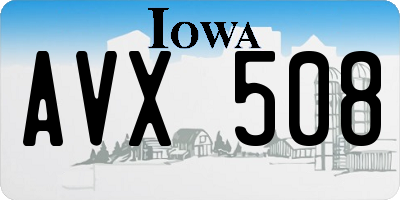 IA license plate AVX508