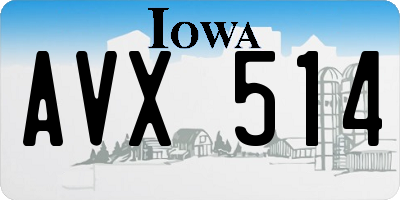 IA license plate AVX514