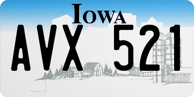 IA license plate AVX521