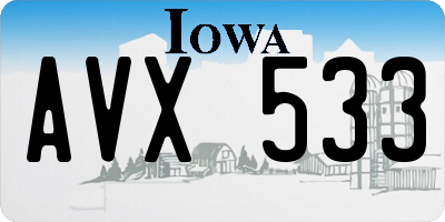 IA license plate AVX533