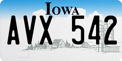 IA license plate AVX542