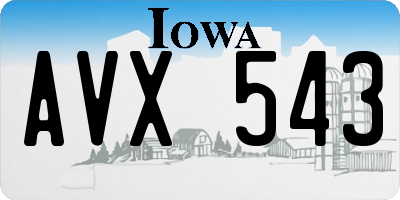 IA license plate AVX543