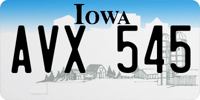 IA license plate AVX545