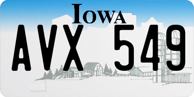 IA license plate AVX549