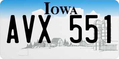 IA license plate AVX551