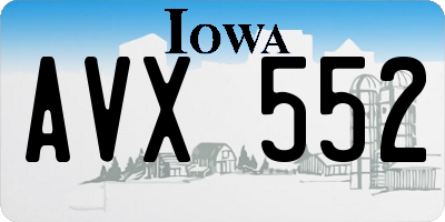 IA license plate AVX552