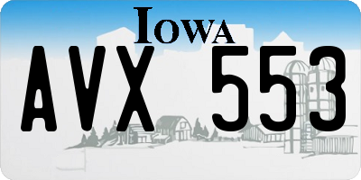 IA license plate AVX553