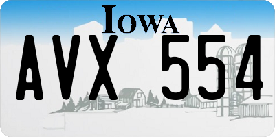 IA license plate AVX554
