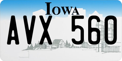 IA license plate AVX560