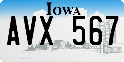 IA license plate AVX567