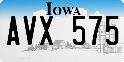 IA license plate AVX575