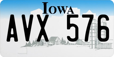 IA license plate AVX576