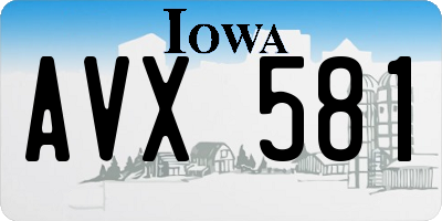 IA license plate AVX581