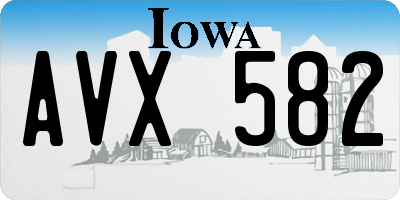 IA license plate AVX582