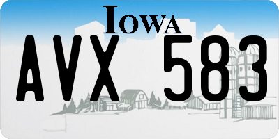IA license plate AVX583