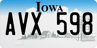 IA license plate AVX598