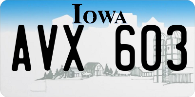 IA license plate AVX603