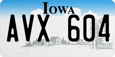 IA license plate AVX604