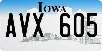 IA license plate AVX605