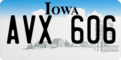 IA license plate AVX606