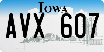 IA license plate AVX607