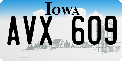 IA license plate AVX609