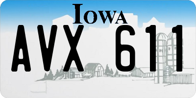 IA license plate AVX611
