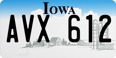 IA license plate AVX612