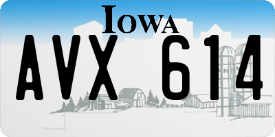 IA license plate AVX614