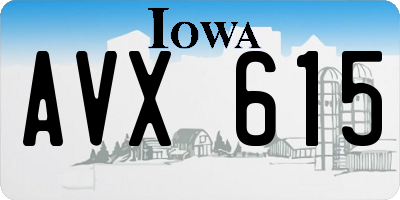 IA license plate AVX615