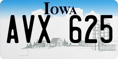 IA license plate AVX625