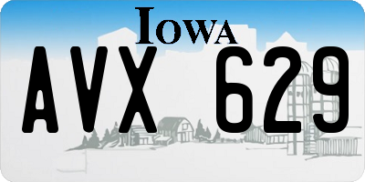 IA license plate AVX629