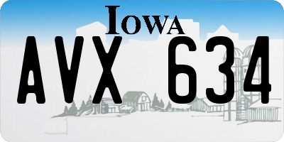 IA license plate AVX634