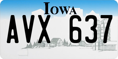 IA license plate AVX637