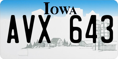IA license plate AVX643