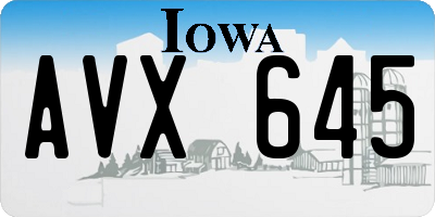 IA license plate AVX645
