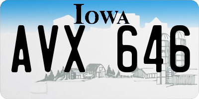 IA license plate AVX646