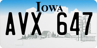 IA license plate AVX647