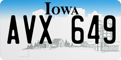 IA license plate AVX649